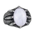 Handcrafted Silver Claw Ring with Natural Moonstone – Intuition and Emotional Balance for Cancer Sign
