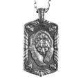 KAMBO Men's 925 Sterling Silver Bear Necklace – Fierce Warrior Amulet – Chain Handmade Tribal Shield Necklace