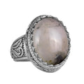 Handmade Prehnite Jade Ring - Healing Themed 925 Sterling Silver Men's Ring - Peace and Insight Design
