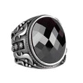 Artificial Stone Ring, 925 Sterling Silver Ring, Designer Silver Men's Ring (Artificial Onyx Stone)