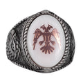 Double-Headed Eagle Ring - 925 Sterling Silver Handmade Men's Ring