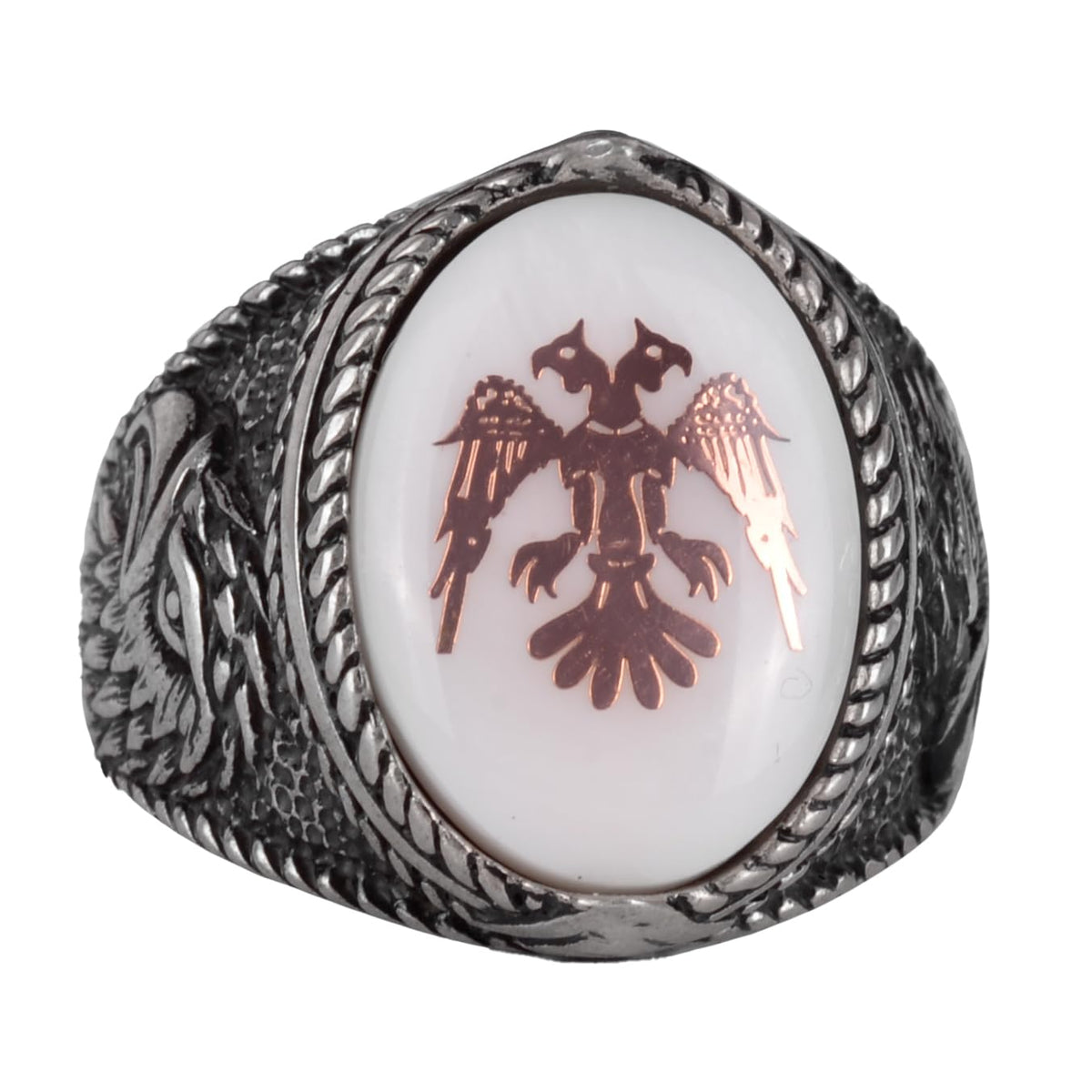 Double-Headed Eagle Ring - 925 Sterling Silver Handmade Men's Ring