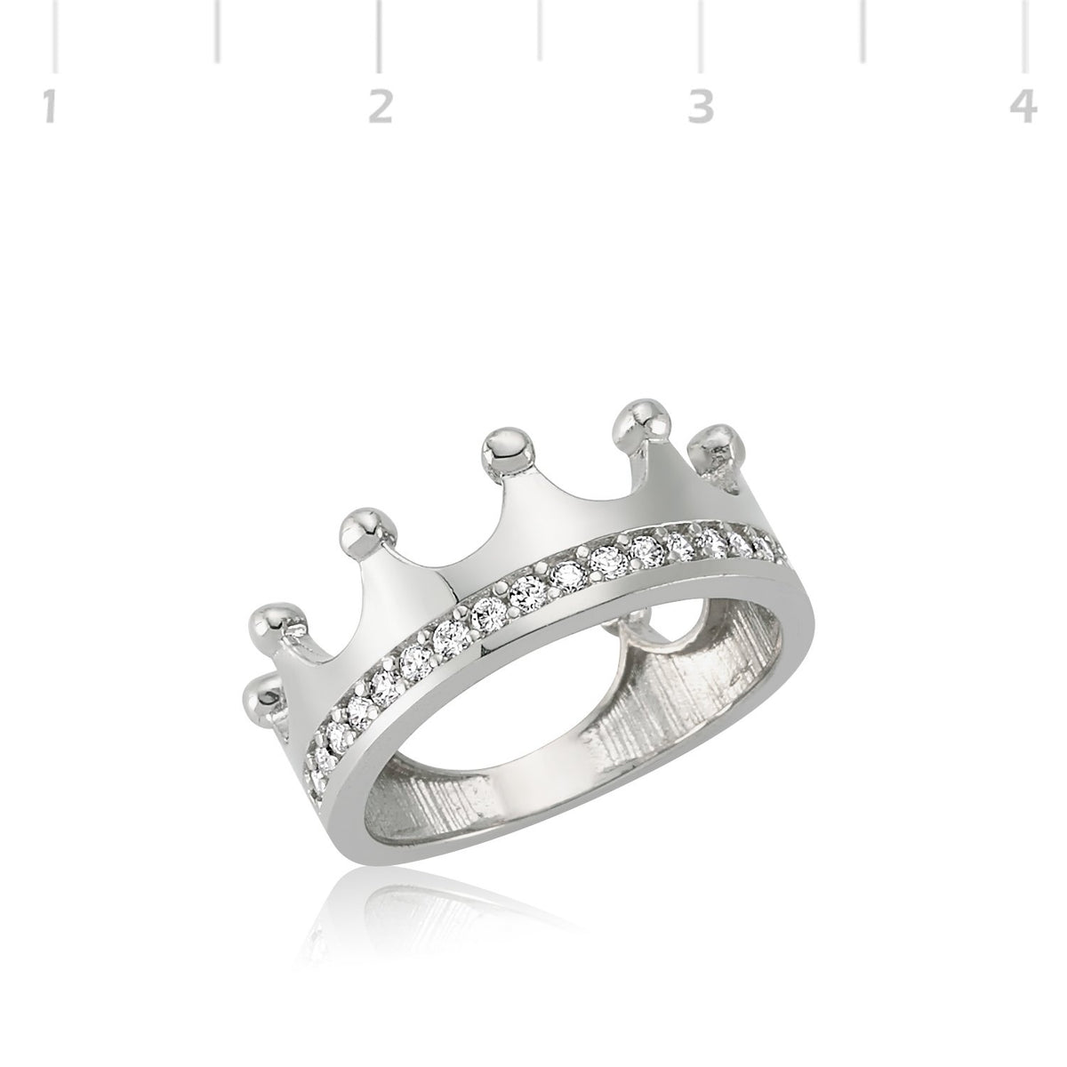 925 Sterling Silver Women's Crown Ring with Cubic Zirconia, Inspired by Royalty — 3
