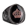 Stamped Ring - Men's Ring - 925 Sterling Silver Handmade Men's Ring (Royal Crown)