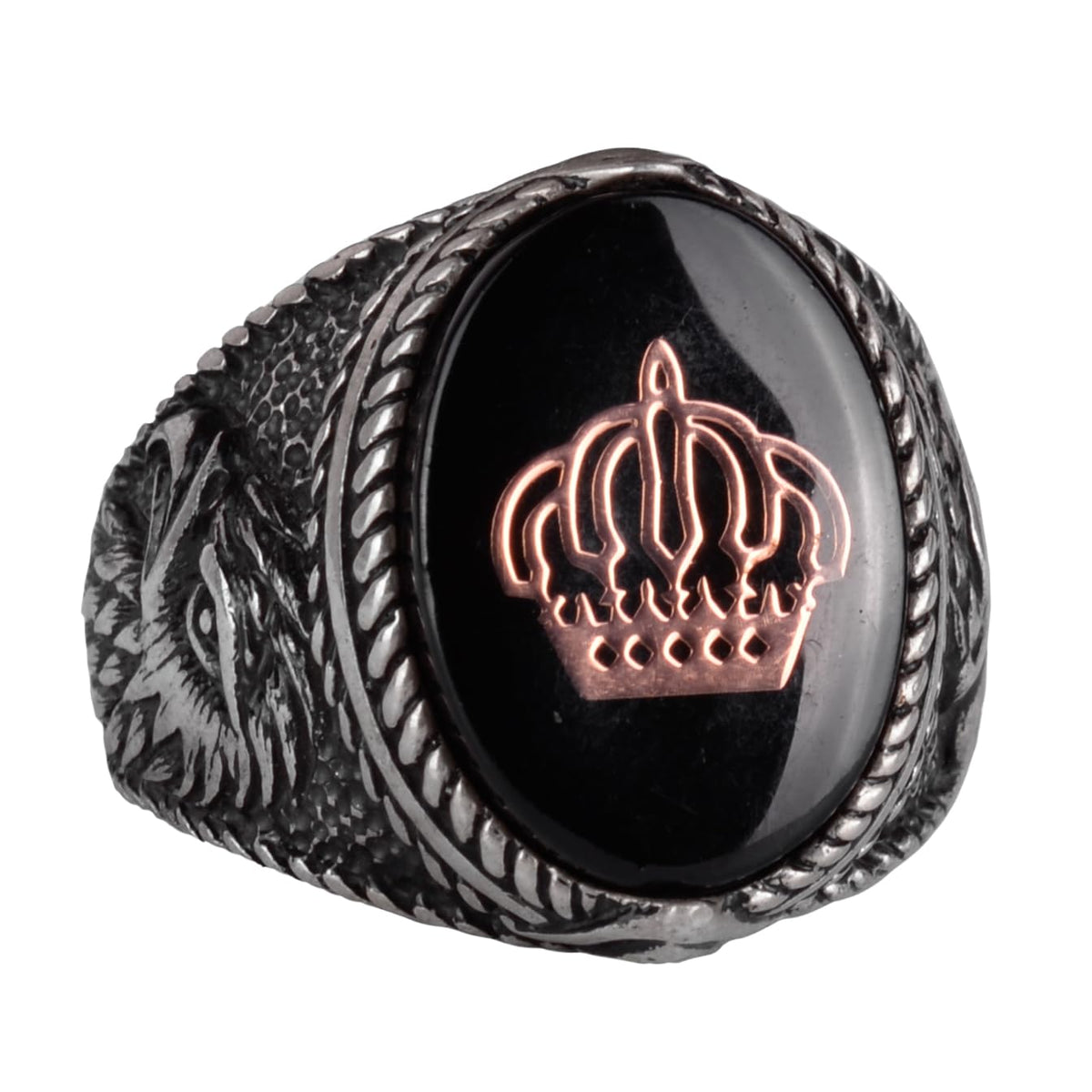 Stamped Ring - Men's Ring - 925 Sterling Silver Handmade Men's Ring (Royal Crown)