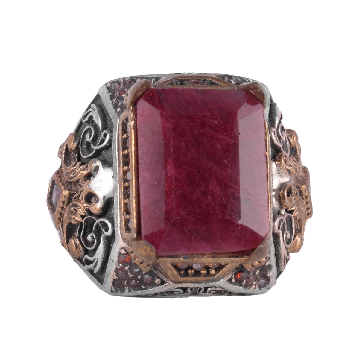 Natural Ruby Stone Ring - 925 Sterling Silver (Model-2)