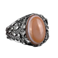 925 Sterling Silver Yemen Agate Men's Ring, Natural Yemen Agate Stone, 925 Sterling Silver Men's Ring