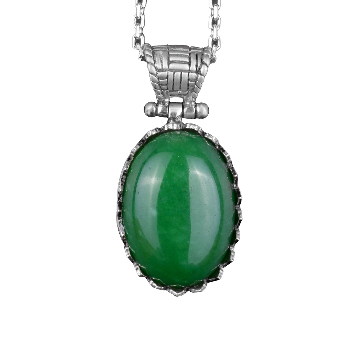 Natural Jade Necklace - 925 Sterling Silver Necklace