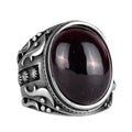 925 Sterling Silver Natural Garnet Stone Ring
