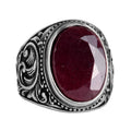 Natural Ruby Stone Ring - 925 Sterling Silver