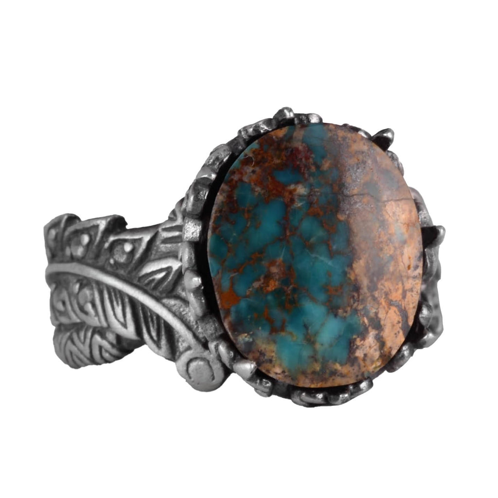 Natural Arizona Turquoise Stone Ring, 925 Sterling Silver Ring, Minimalist Handmade Ring (Model-6)