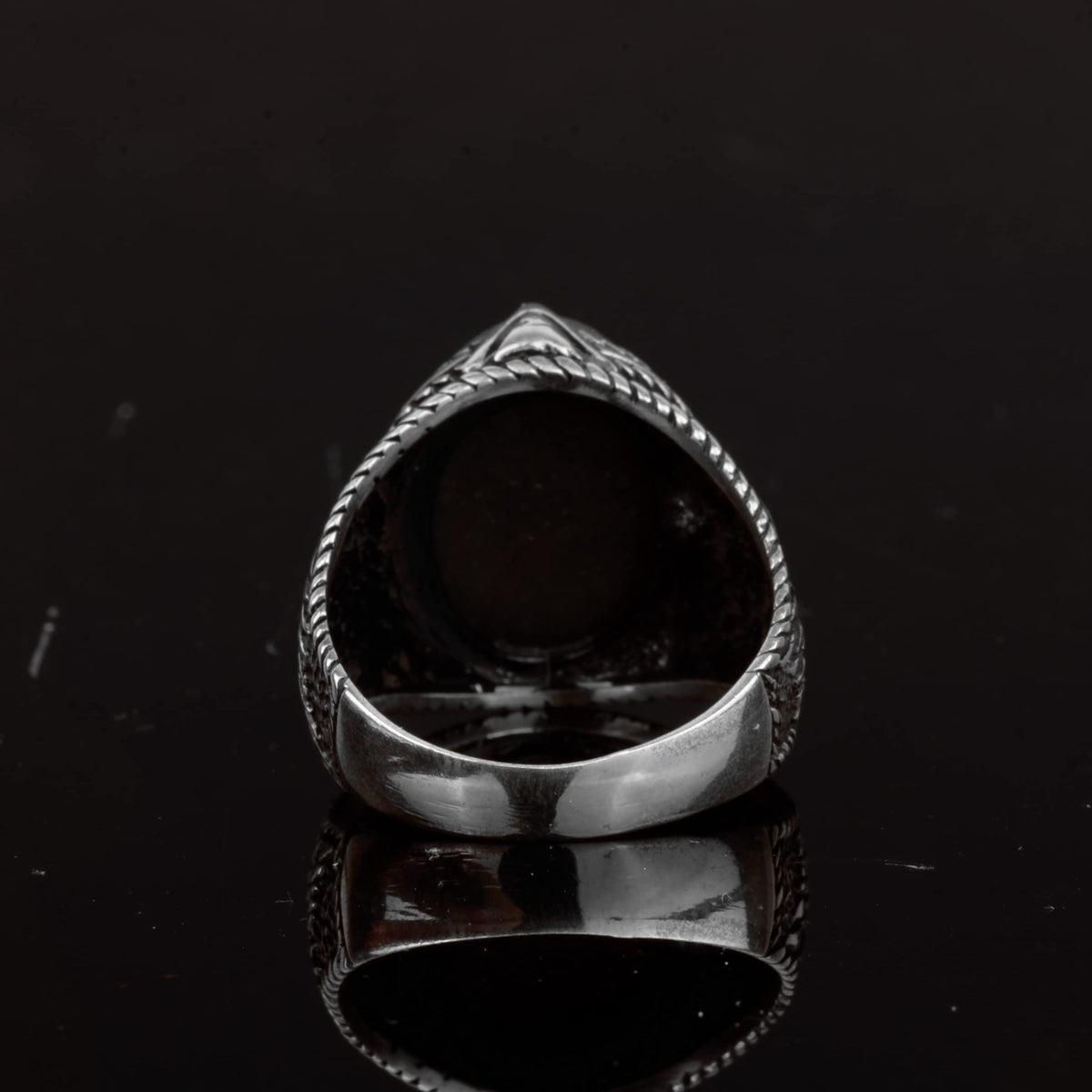 Natural Pyrite Stone Ring, 925 Sterling Silver Men's Ring — 7