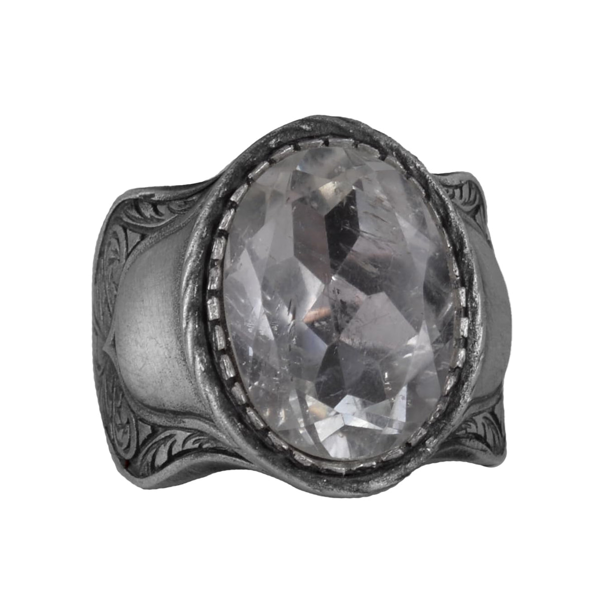 Natural Stone Ring, 925 Sterling Silver Ring, (Green Amethyst)