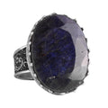 Natural Blue Sapphire Stone Ring - 925 Sterling Silver Handcrafted Ring