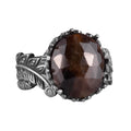 Natural Stone Ring - Handcrafted 925 Sterling Silver Jewelry (Brown Sapphire)
