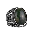Handmade Natural Cabochon Emerald Stone Ring, 925K Pure Silver Men's Ring, Designer Silver Men's Ring