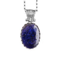 Natural Stone Necklace - 925 Sterling Silver Necklace (Sapphire)