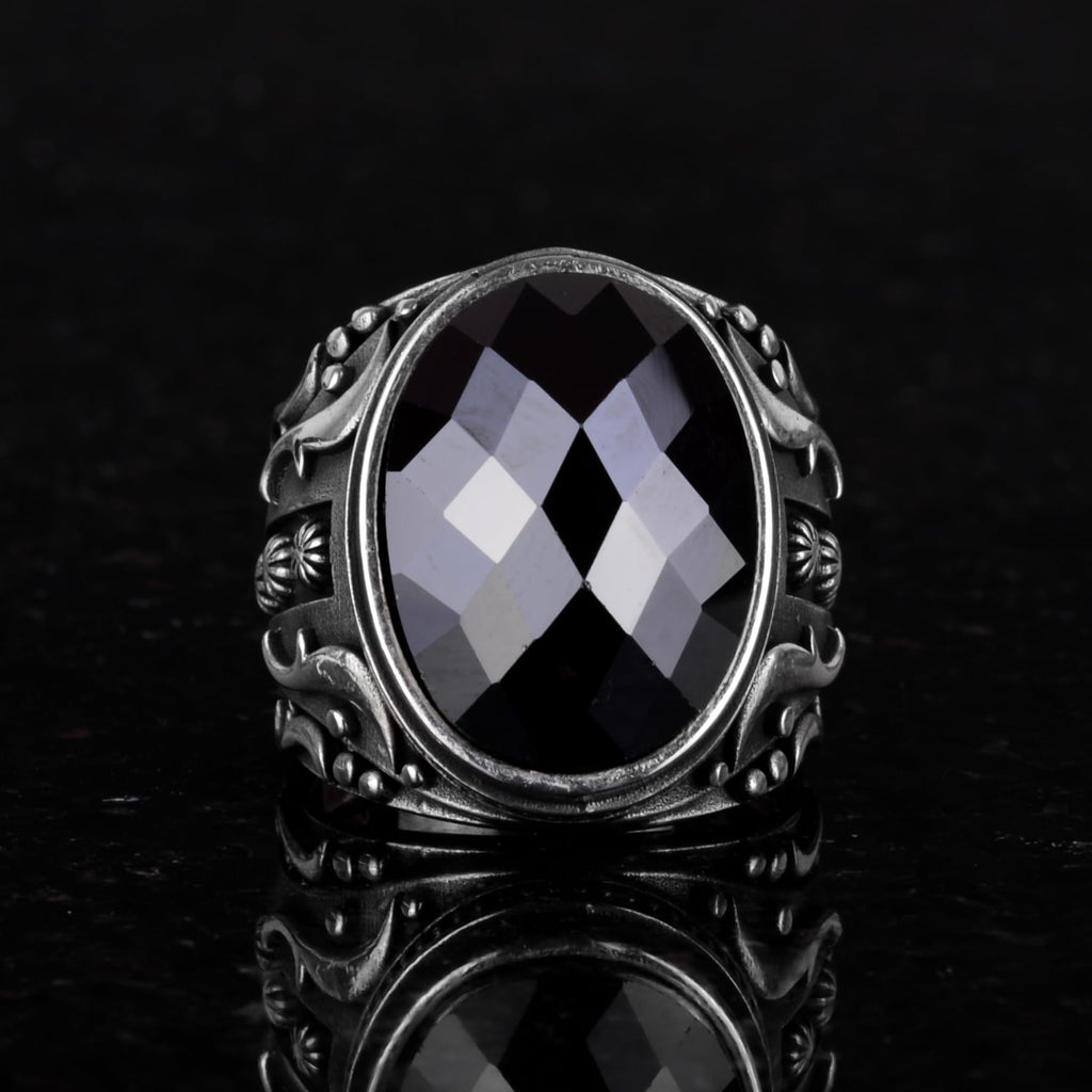 Artificial Stone Ring, 925 Sterling Silver Ring, Designer Silver Men's Ring (Artificial Onyx Stone) — 3