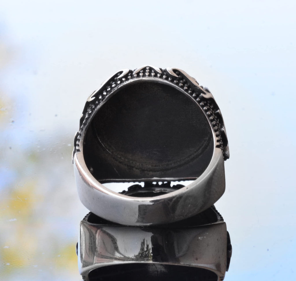 925 Sterling Silver Solid Islamic Men's Ring - Calligraphy Art - Handmade Jewelry — 5
