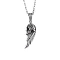 KAMBO 925 Sterling Silver Angel Wing Necklace with Rose Detail - Handmade Necklace