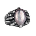 925 Sterling Silver Claw Ring - with Natural Pyrite Stone