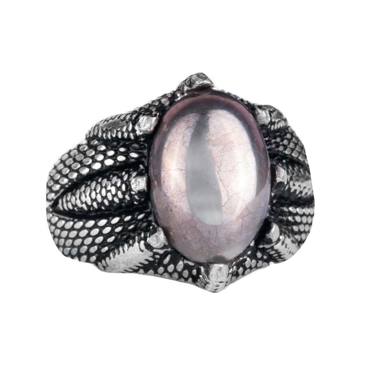 925 Sterling Silver Claw Ring - with Natural Pyrite Stone