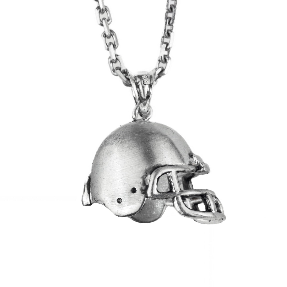 925 Sterling Silver Football Helmet Necklace - Handmade Sports Jewelry - Gift for Football Fans