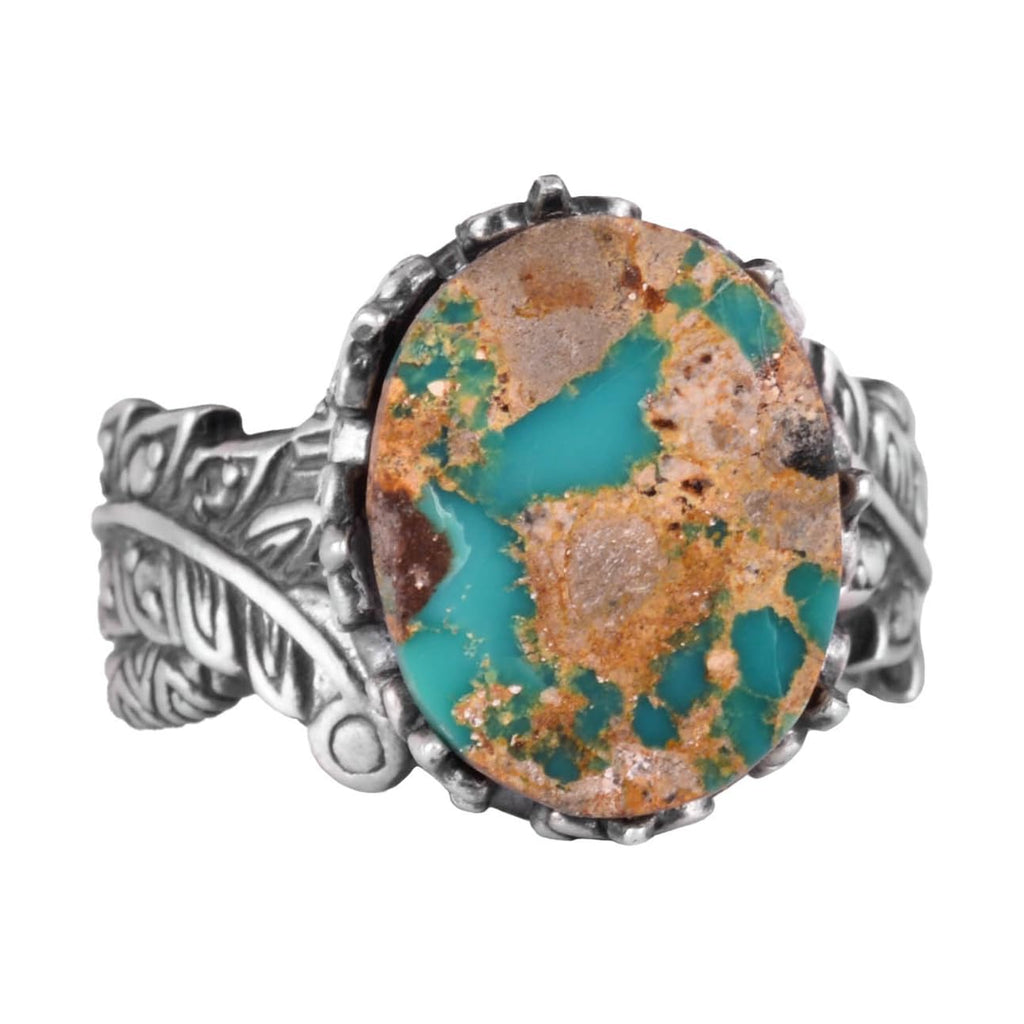 Natural Arizona Turquoise Stone Ring, 925 Sterling Silver Ring (Model-5)