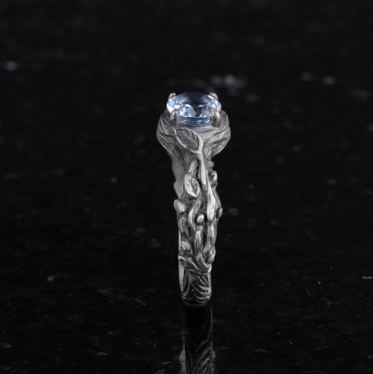 Natural Blue Topaz Stone Ring - 925 Sterling Silver — 4