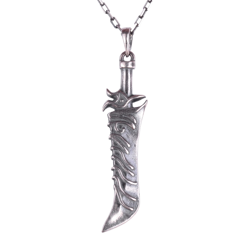 KAMBO Fantasy Sword Necklace 925 Sterling Silver Dragon Warrior Blade Design Gothic Style