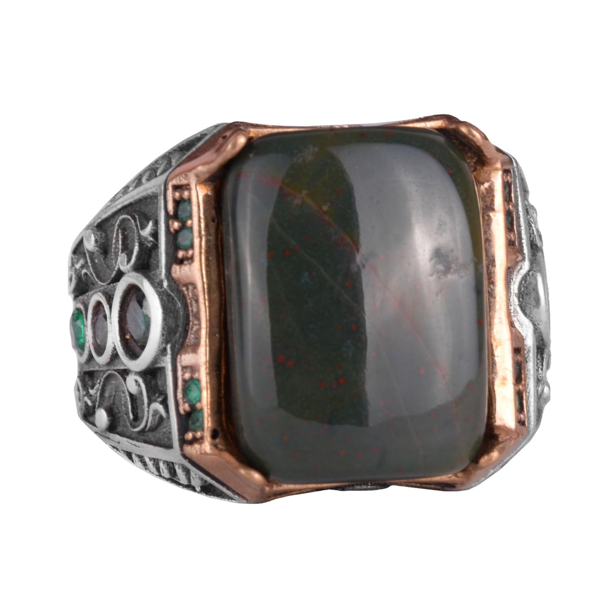925 Sterling Silver Ring - Natural Bloodstone Ring - Handmade Ring