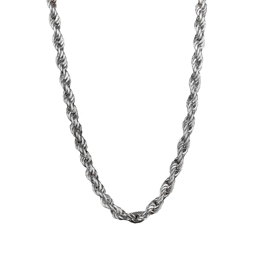 925 Sterling Silver Rope Chain, Men's Chain, Chain Necklace, Silver Men's Jewelry