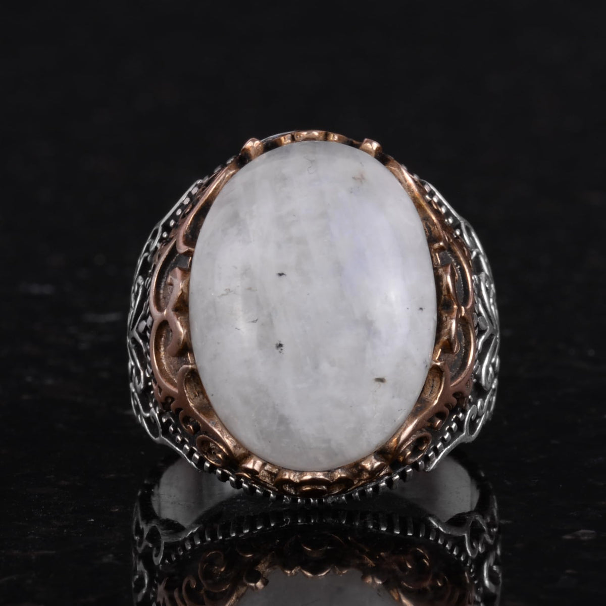 Natural Moonstone Handmade Ring - 925 Sterling Silver Ring — 4