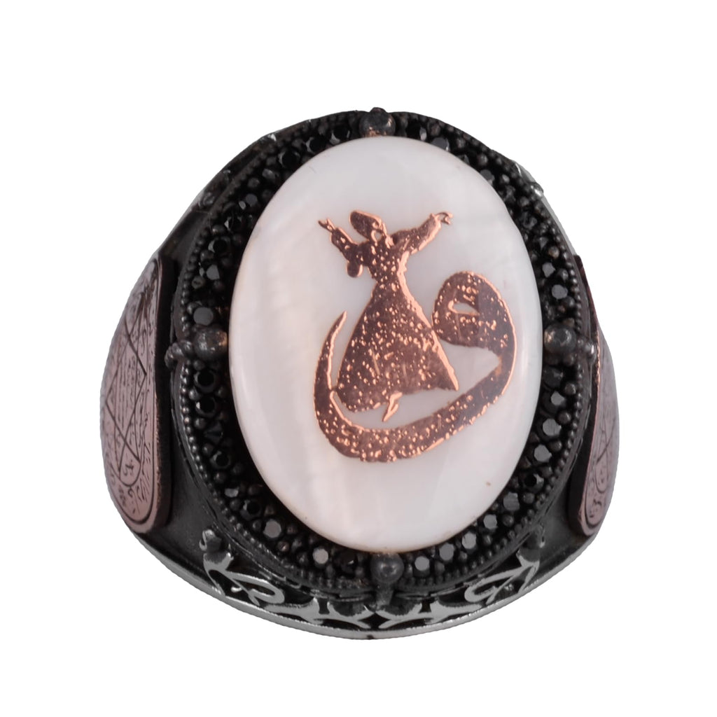 Patterned Handmade Ring - 925 Sterling Silver Men's Ring