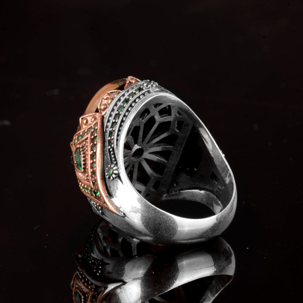 925 Sterling Silver Ring, Natural Arizona Turquoise Stone Ring (Model-3) — 7