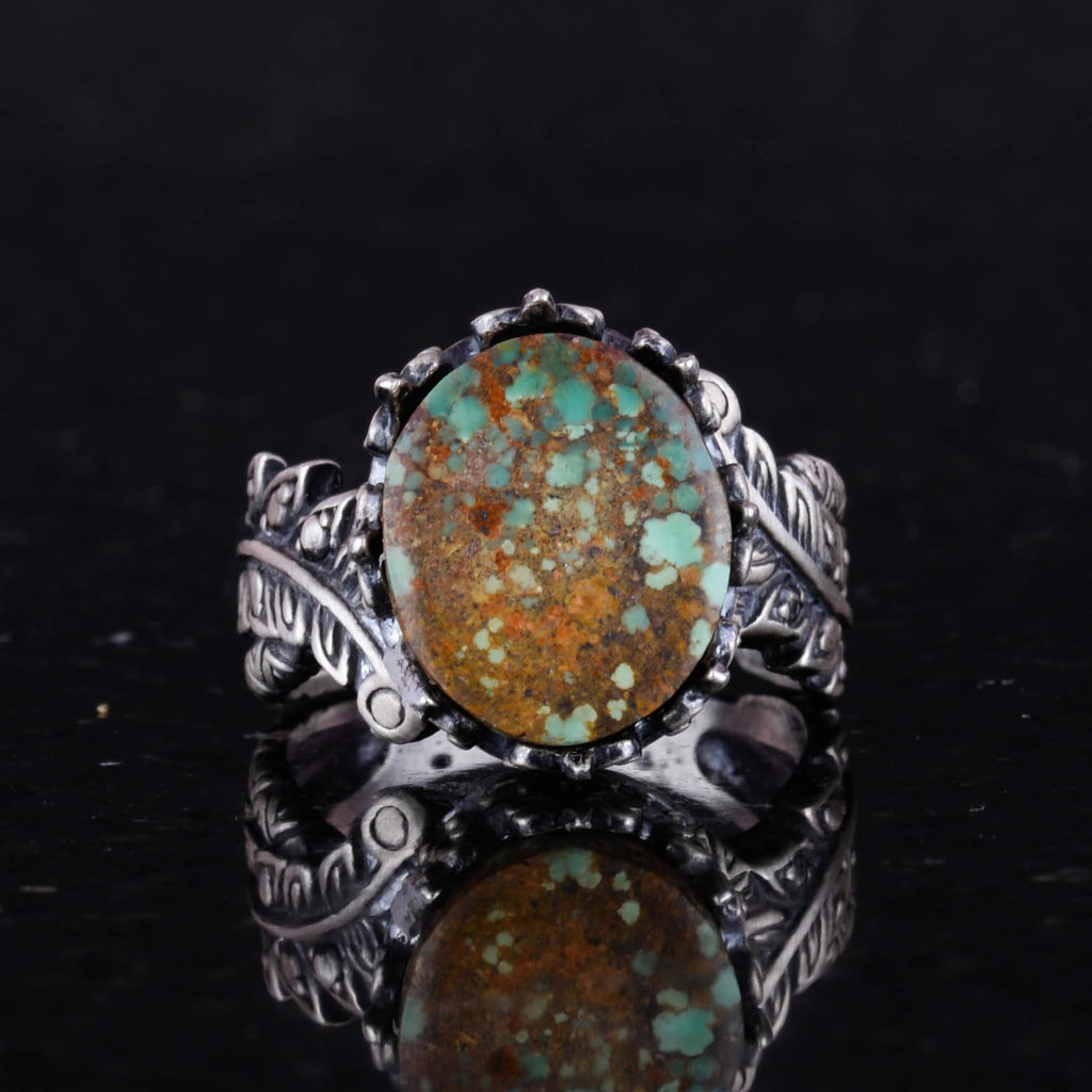 Natural Arizona Turquoise Stone Ring, 925 Sterling Silver Ring, Minimalist Handmade Ring (Model-4) — 4