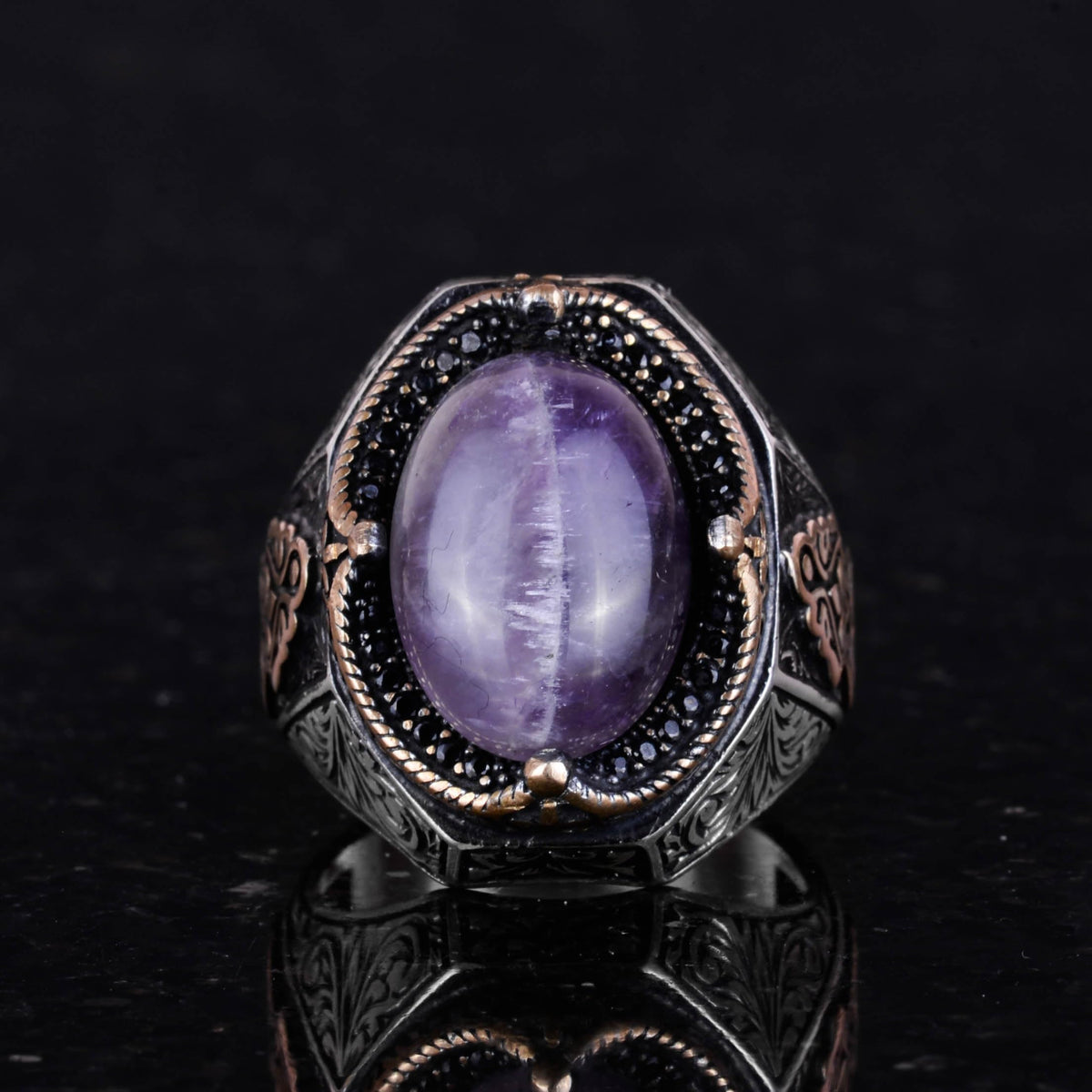 Handcrafted Amethyst Gemstone Ring — 4