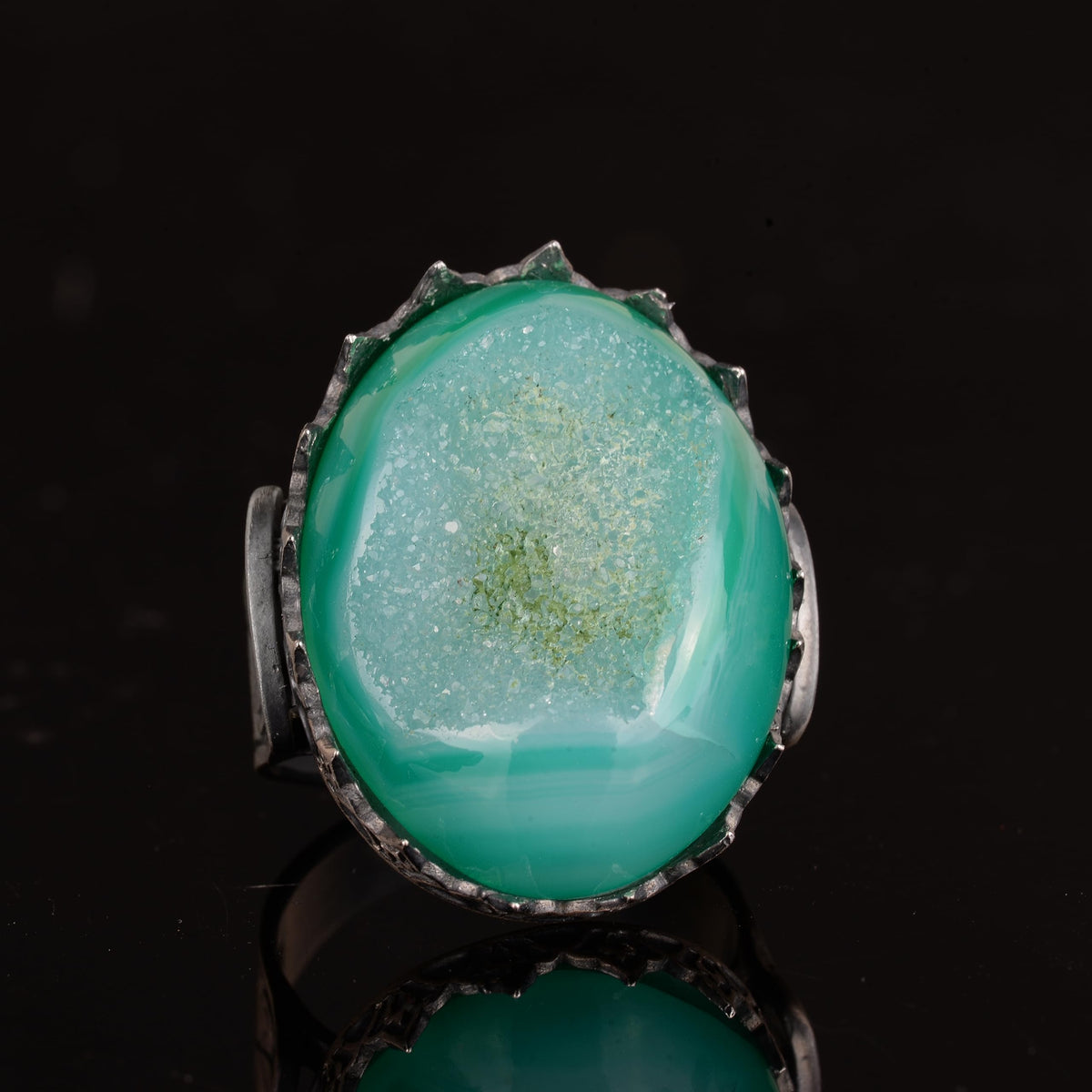 925 Sterling Silver Ring for Natural Druzy Quartz Stone — 6