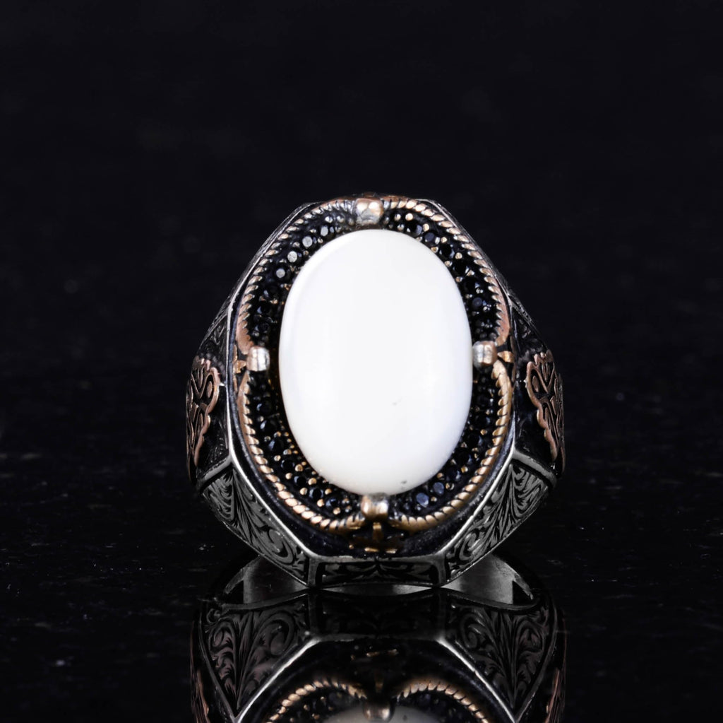 Natural Pearl Stone Ring - 925 Sterling Silver (Model-2) — 4