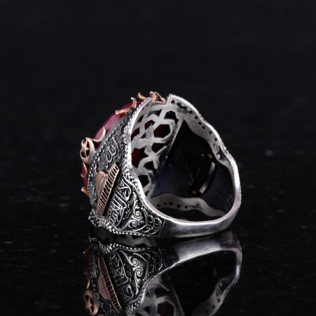 Natural Ruby Stone Silver Ring (Model-2) — 5