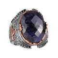 Silver Mosque Ring - 925 Sterling Silver Sapphire Stone Ring