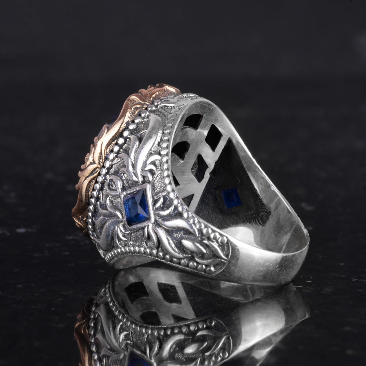 Natural Sapphire Stone Handmade Ring - 925 Sterling Silver — 7