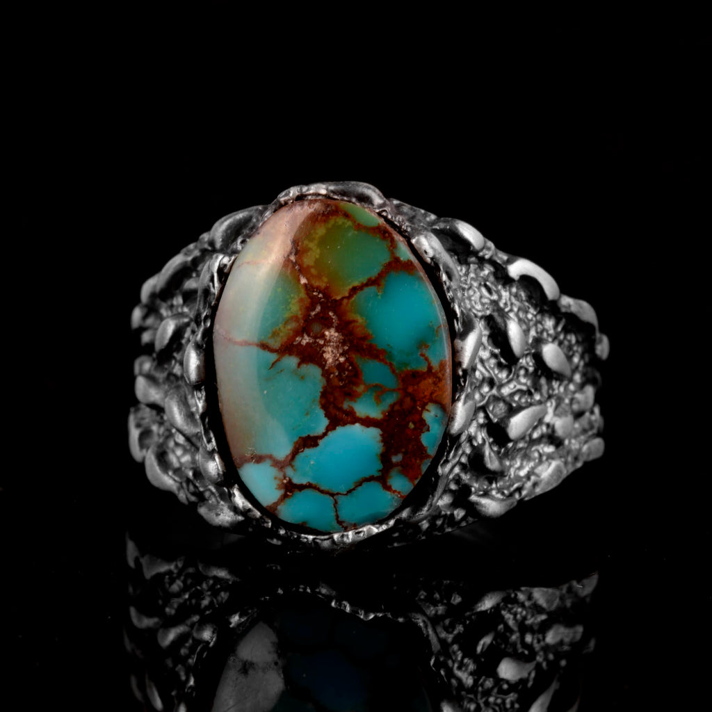 Natural Arizona Turquoise Stone Ring (Model-7) — 2