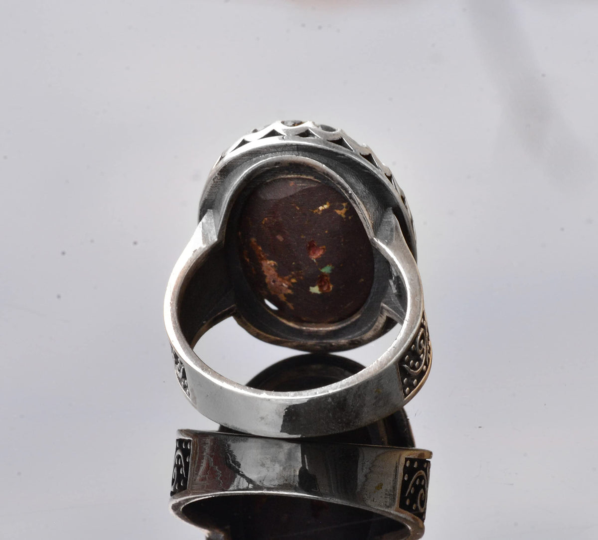 Natural Arizona Turquoise Stone Large Ring — 8
