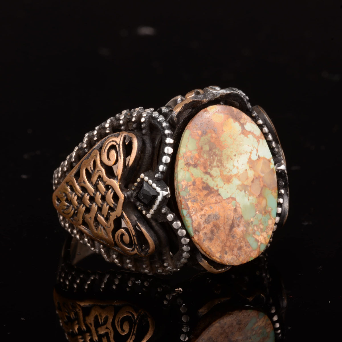 Green Turquoise Stone Ring (Model-3) — 4