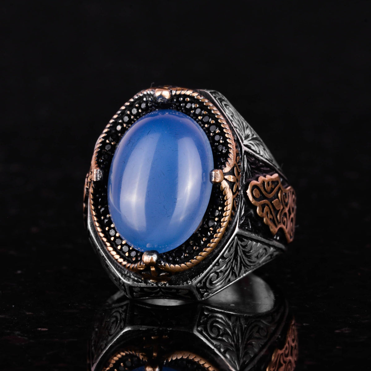 Chalcedony Stone Ring - 925 Sterling Silver Ring — 5