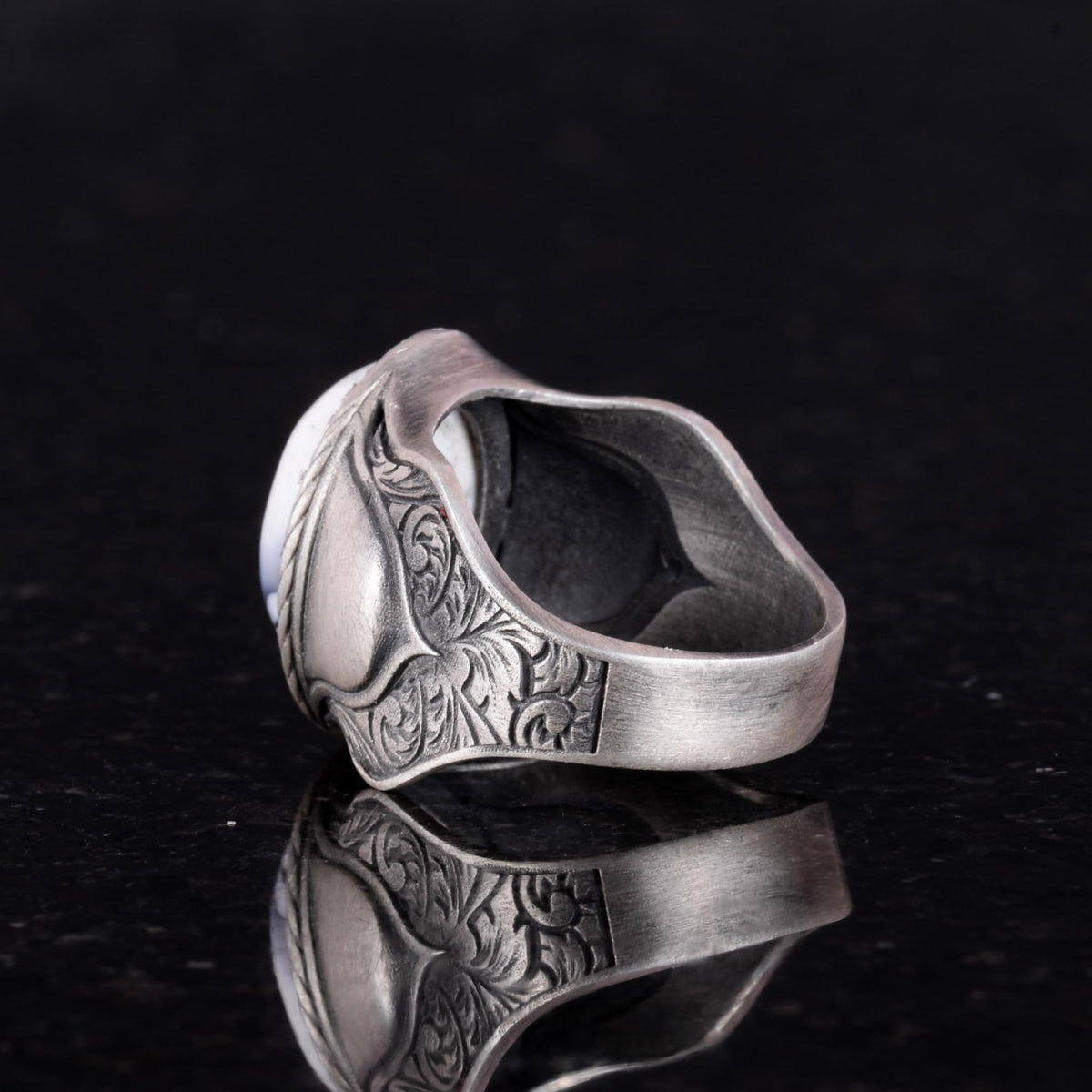 Dendrite Agate Men's Ring, 925 Sterling Silver Ring — 5