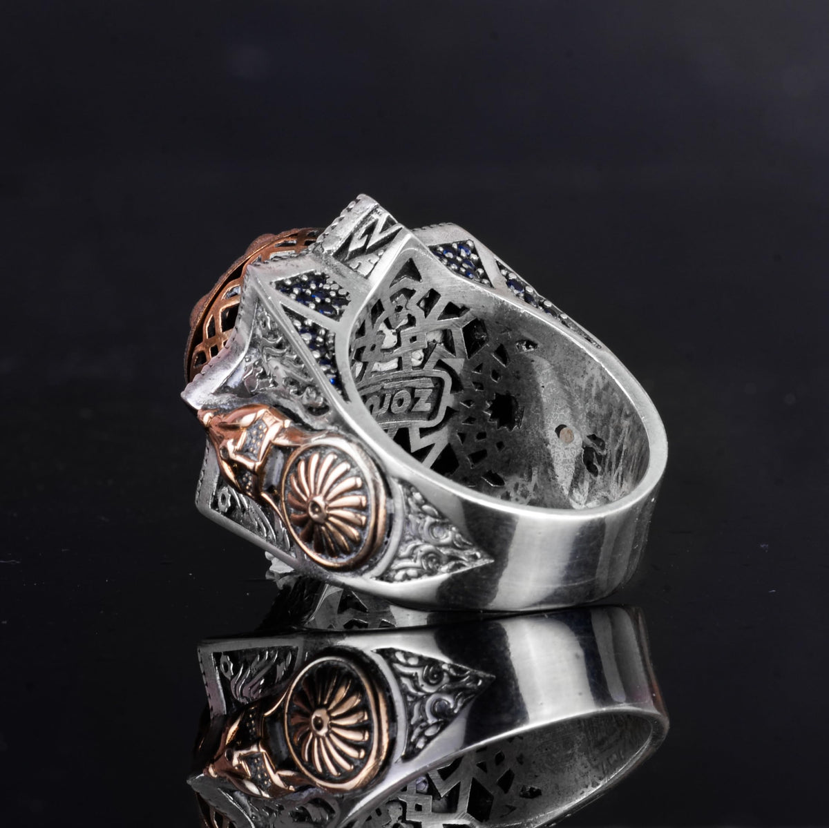 KAMBO 925 Sterling Silver Men's Ring – Spiritual Zircon and Star Symbol Design (Style - 3) — 7