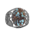 Natural Arizona Turquoise Stone Ring, 925 Sterling Silver Ring (Model-7)