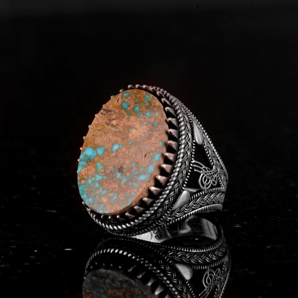 925 Sterling Silver Ring, Natural Arizona Turquoise Stone Ring (Model-4) — 5